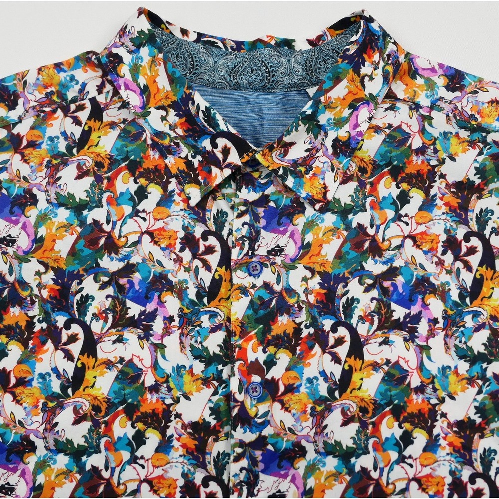 Robert Graham Mens 2XL Multi Color Abstract Paisley Button Down Shirt L/S - Picture 3 of 10